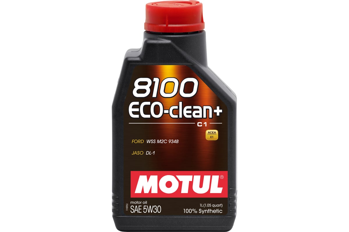 Motul Eco-Clean+ 5W30 – 1 Liter – 100% Synthetic Engine Oil – ACEA C1 – Ford Jaguar Mazda