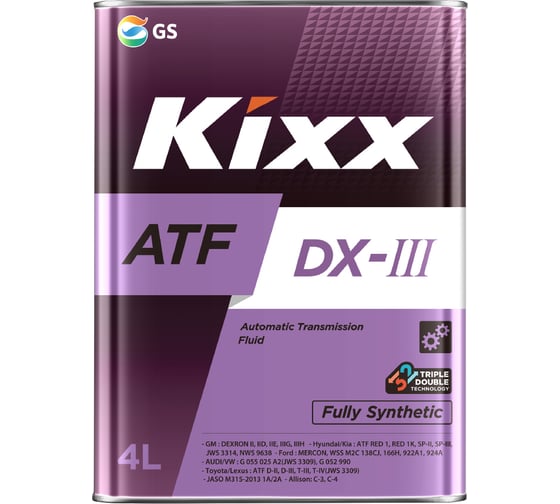 Трансмиссионное масло KIXX ATF DX-III, синтетическое, 4 л L250944TE1