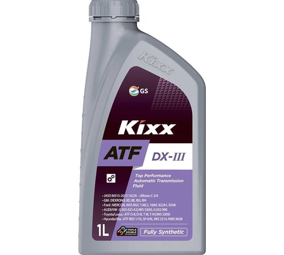 Трансмиссионное масло KIXX ATF DX-III синтетическое, 1 л L2509AL1E1