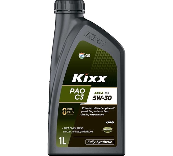 Моторное синтетическое масло KIXX PAO 5w-30 API SP, ACEA C3 канистра 1 л L2091AL1E1