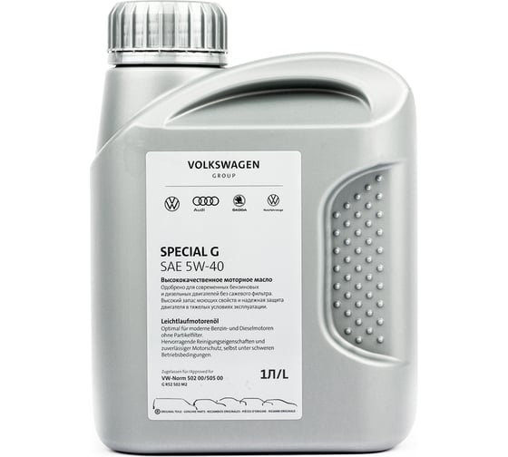 Моторное масло VAG VW/Audi/Skoda/Seat SPECIAL G 5W-40, синтетическое, 1 л GR52502M2 1