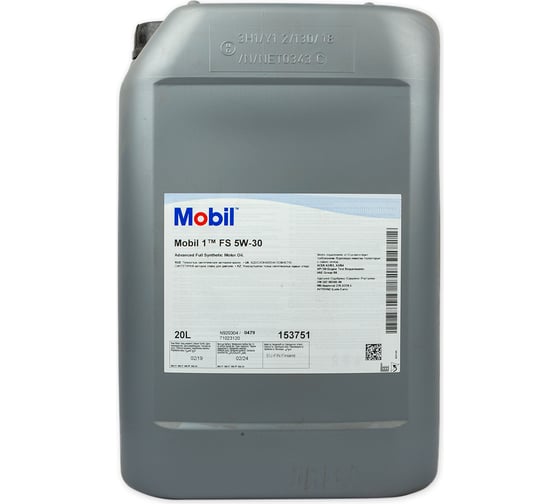 Моторное масло MOBIL 1 FS 5W30 синтетическое 20 л 153751