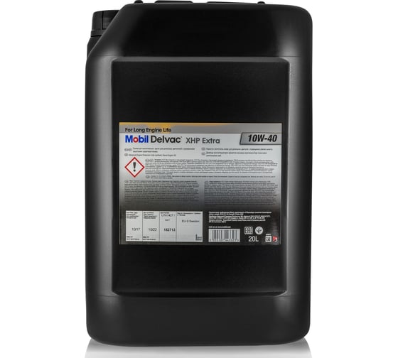 Моторное масло MOBIL Delvac XHP Extra 10W40 синтетическое 20 л 152712