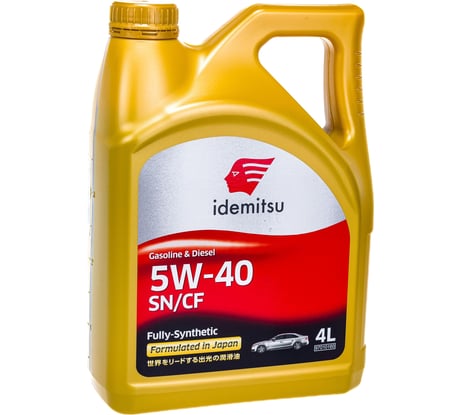Моторное масло IDEMITSU FULLY-SYNTHETIC, 5W-40, SN/CF, 4 л 30015048-746