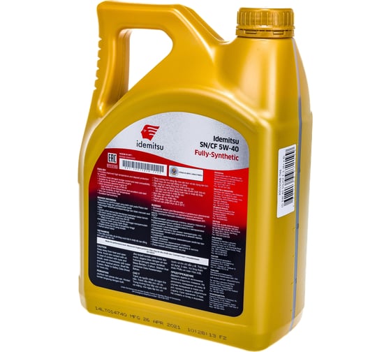 Моторное масло IDEMITSU FULLY-SYNTHETIC, 5W-40, SN/CF, 4 л 30015048-746