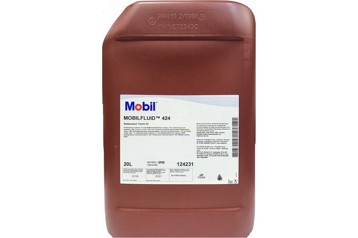 Трансмиссионное масло MOBIL fluid 424 20 л 155084 - выгодная цена ...