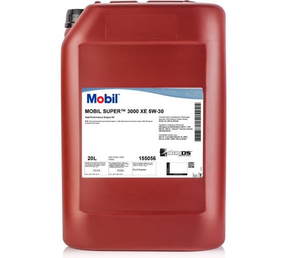 Моторное масло MOBIL Super 3000 XE 5W30 синтетическое 20 л 155057