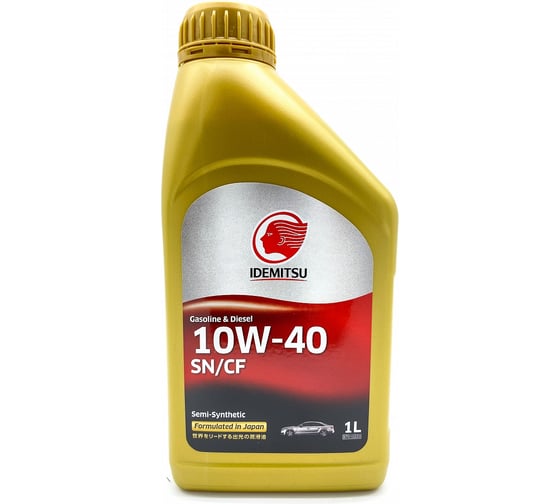 Моторное масло IDEMITSU SEMI-SYNTHETIC, 10W-40, SN/CF, 1 л 30015049-724 1