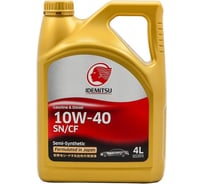 Моторное масло IDEMITSU SEMI-SYNTHETIC, 10W-40, SN/CF, 4 л 30015049-746