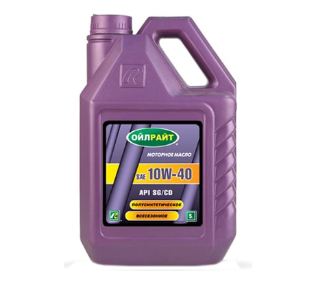 Моторное масло OILRIGHT 10W40, API SG/CD, полусинтетика, 5 л 2357