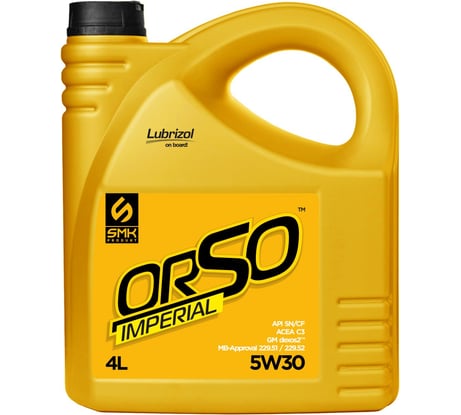 Моторное масло SMK универсальное Orso Imperial 530 5W-30 API SN/CF 530ORIM004