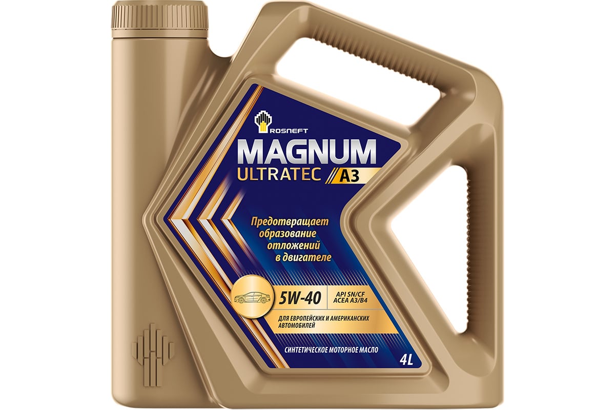 Моторное масло РОСНЕФТЬ Magnum Ultratec A3 5W-40 SN-CF синт. кан. 4 л  40816442 - выгодная цена, отзывы, характеристики, фото - купить в Москве и  РФ