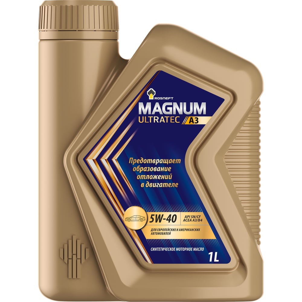 Моторное масло РОСНЕФТЬ Magnum Ultratec A3 5W-40 SN-CF синт. кан. 1 л ...