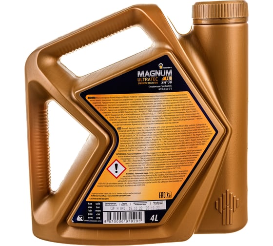 Моторное масло РОСНЕФТЬ Magnum Ultratec FE 5W-30 SN-CF синт. кан. 4 л 40816342
