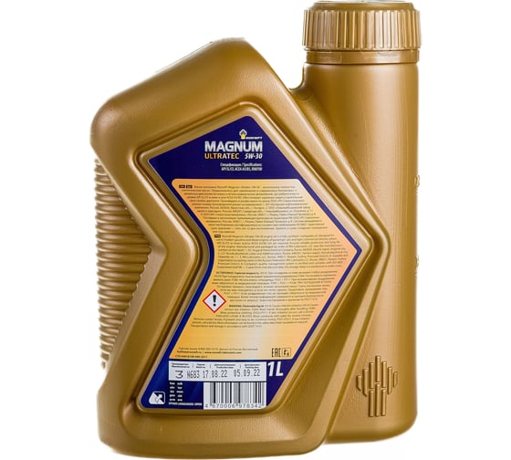 Моторное масло РОСНЕФТЬ Magnum Ultratec 5W-30 SL-CF синт. кан. 1 л 40815332
