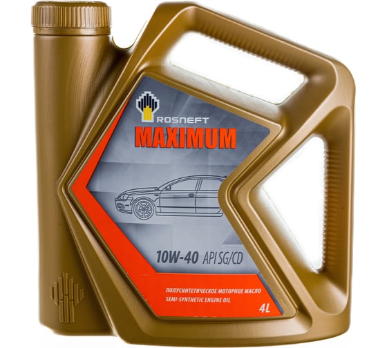  масло РОСНЕФТЬ Maximum 10W-40 SG-CD п-синт. кан. 4 л 40814342 .