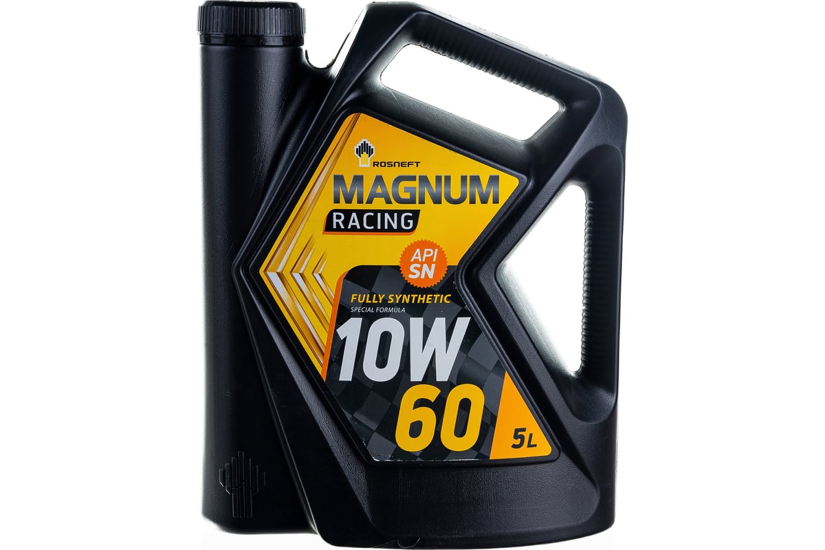 Моторное масло РОСНЕФТЬ Magnum Racing 10W-60 (РНПК) SN/A3/B4 синт. кан. 5 л  40801750 - выгодная цена, отзывы, характеристики, фото - купить в Москве и  РФ