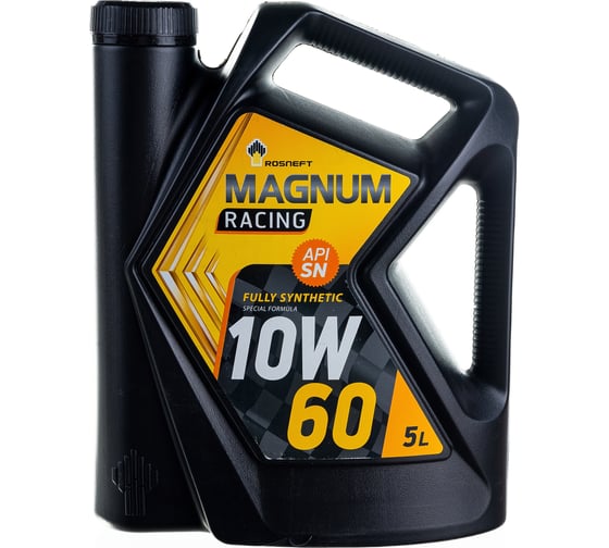 Моторное масло РОСНЕФТЬ Magnum Racing 10W-60 (РНПК) SN/A3/B4 синт. кан. 5 л 40801750 - выгодная цена, отзывы, характеристики, фото - купить в Москве и РФ