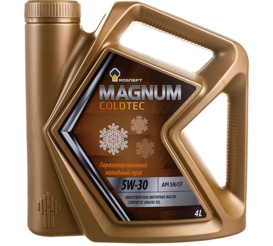 Моторное масло РОСНЕФТЬ Magnum Coldtec 5W-30 SN-CF синт. кан. 4 л .