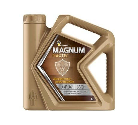 Полусинтетическое моторное масло Magnum Maxtec 5W-30 SL-CF, канистра 4 л Роснефть 40814842 12817