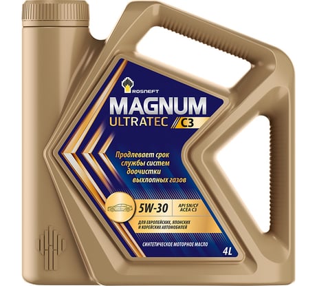 Моторное масло РОСНЕФТЬ Magnum Ultratec C3 5W-30 SN-CF синт. кан. 4 л 40814142