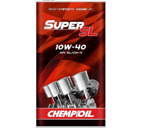 Полусинтетическое моторное масло CHEMPIOIL SUPER SL 10W40 (metal) 5 л, 10W-40 95025