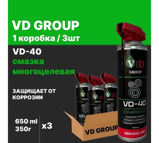 Многоцелевая смазка VD GROUP VD-40 650мл VD-0030