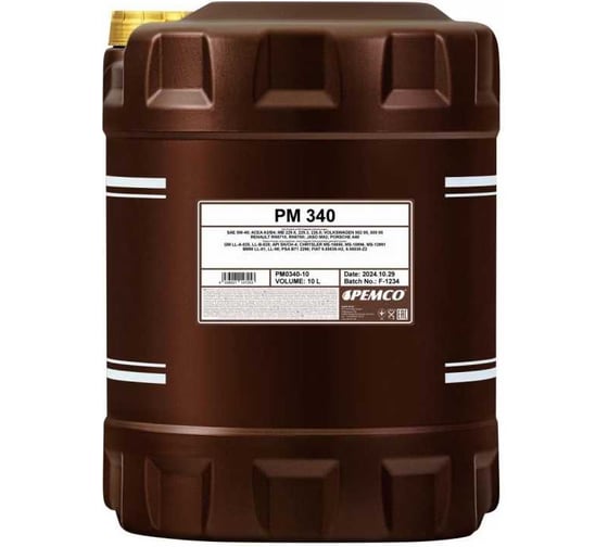 Синтетическое моторное масло Pemco 340 10 л 5W-40 PM0340-10-E