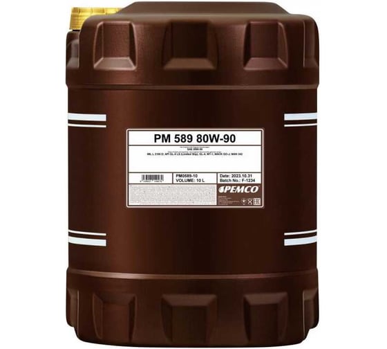 Минеральное трансмиссионное масло Pemco 589 10 л 80W-90 PM0589-10-E 1