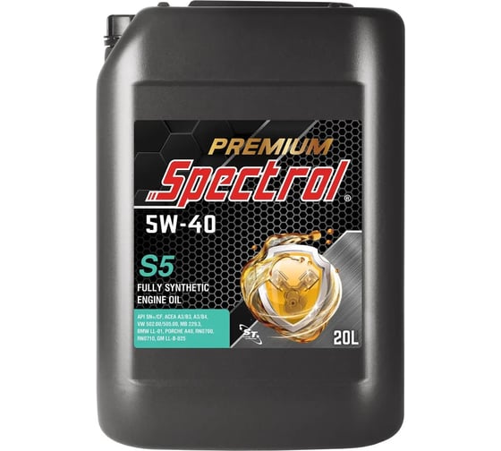 Масло моторное синтетическое Spectrol PREMIUM S5 5W-40 20л 98866