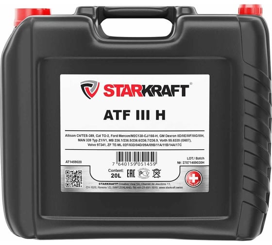Синтетическая жидкость для автоматических трансмиссий STARKRAFT ATF III H AT1466004 1