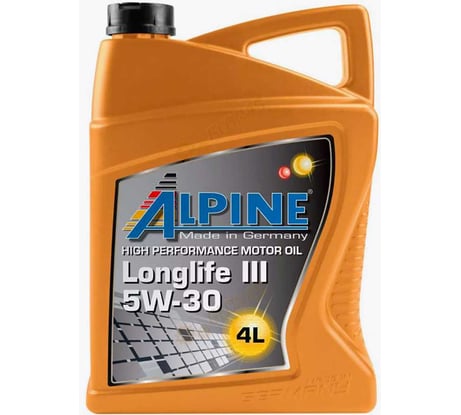 Масло моторное синтетическое Alpine Longlife III 5W-30 4L 0100288
