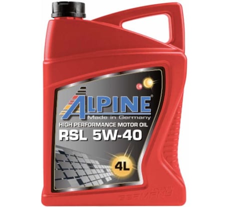 Масло моторное синтетическое Alpine RSL 5W-40 4L 0100148