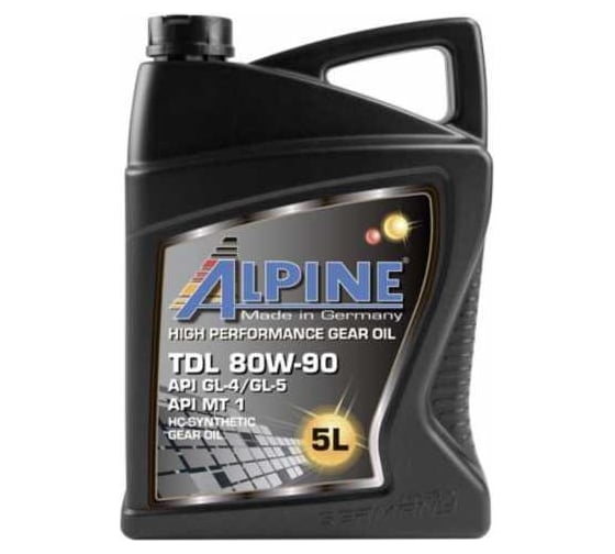 Масло трансмиссионное Alpine Gear Oil TDL 80W-90 GL-4/GL-5 5L 0100722