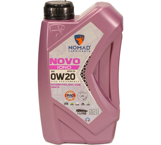 Масло моторное синтетическое для легковых а/м NOMAD Novo iono SAE 0W20 ACEA C5, API SP 1л 33567 1