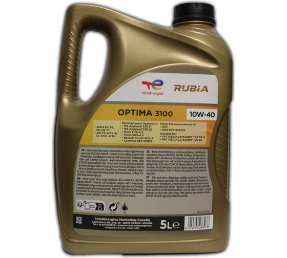 Моторное масло TOTAL Rubia Optima 3100 10W-40 (5л), 228827