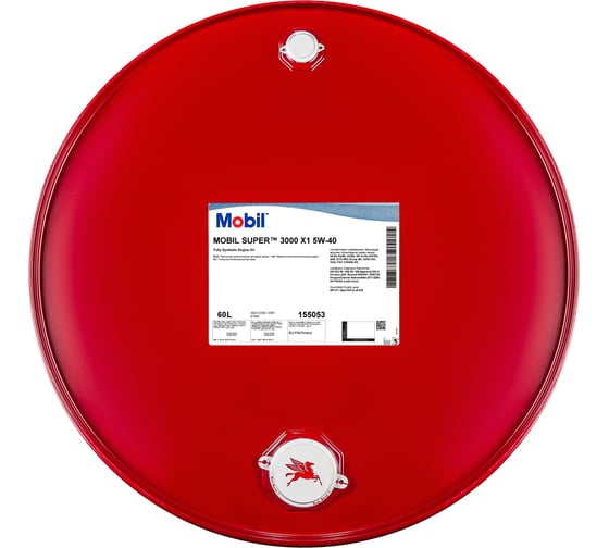 Моторное масло MOBIL Super 3000 X1 5W40 синтетическое 60 л 154140