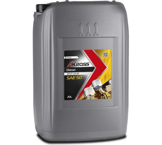 Масло моторное минеральное Akross SAE 50 CF/CD/SF 20л AKS0069MOM