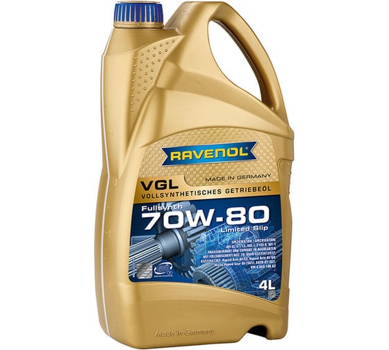 Трансмиссионное масло RAVENOL VGL SAE 70W-80 4 л 1221112-004-01-999