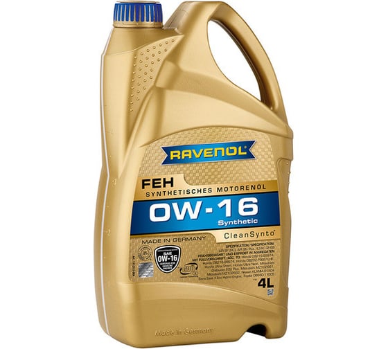 Моторное масло RAVENOL FEH SAE 0W-16 (4л) 1112115-004-01-999