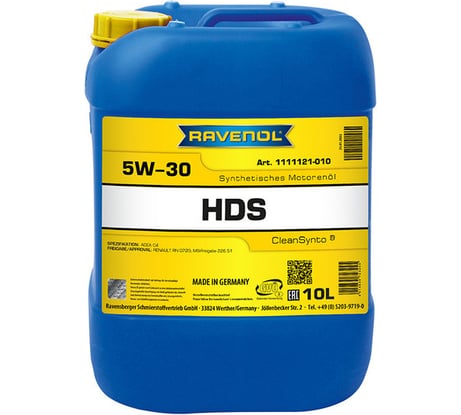 Моторное масло RAVENOL HDS Hydrocrack Diesel Specif SAE 5W-30 (10л) 1111121-010-01-999