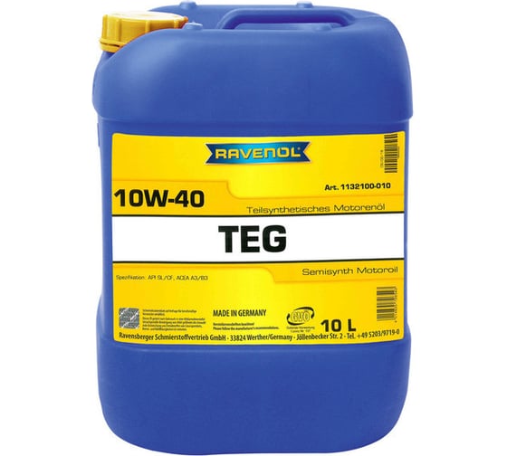 Моторное масло RAVENOL TEG SAE 10W-40 10л 1132100-010-01-999