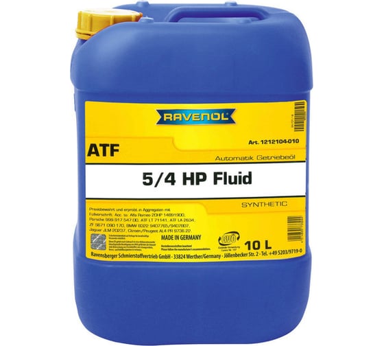 Трансмиссионное масло RAVENOL ATF 5/4 HP Fluid 10л, new 1212104-010-01-999 1
