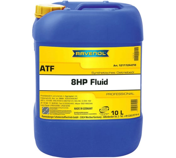Трансмиссионное масло RAVENOL ATF 8 HP Fluid 10л new 1211124-010-01-999 1