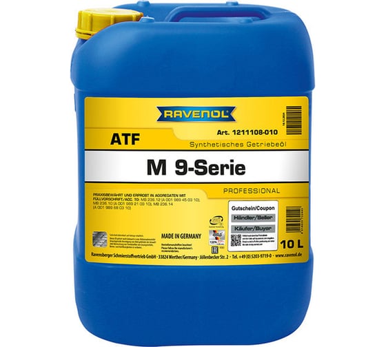 Трансмиссионное масло RAVENOL ATF M 9-Serie 10л 1211108-010-01-999