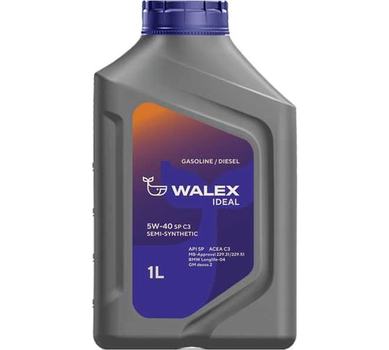Моторное масло синтетическое Walex Ideal SP С3 5w40 Semi-Synthetic, 1 л WID007001