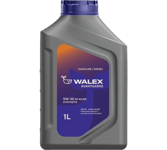 Моторное масло синтетическое Walex Avantgarde SP A5/B5 5w30 Synthetic, 1 л, WAV004001 1