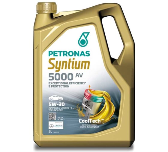Моторное синтетическое масло Petronas SYNTIUM 5000 DM 5W-30, 5 л, API SN; ACEA C3/C2, MB 229.52; MB 229.51; Dexos 2; Renault RN0700, BMW Longlife-04; PSA B71 2290; VW 502 00/505 00/505 01/70957M12EU 70644M12EU 1