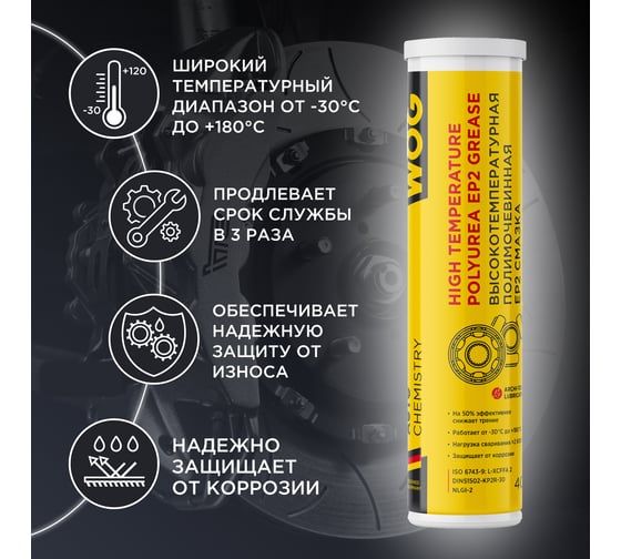 Полимочевинная высокотемпературная смазка WOG 400 г WGC0620