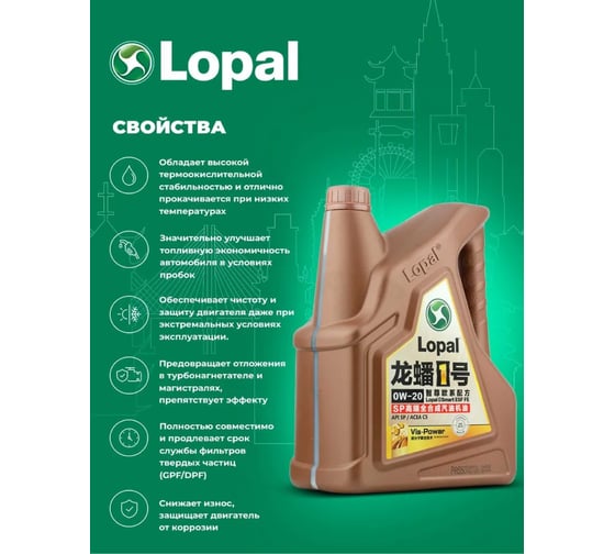 Моторное масло Lopal 1 Smart ESF FE SP 0W-20 (4л) LPL30408